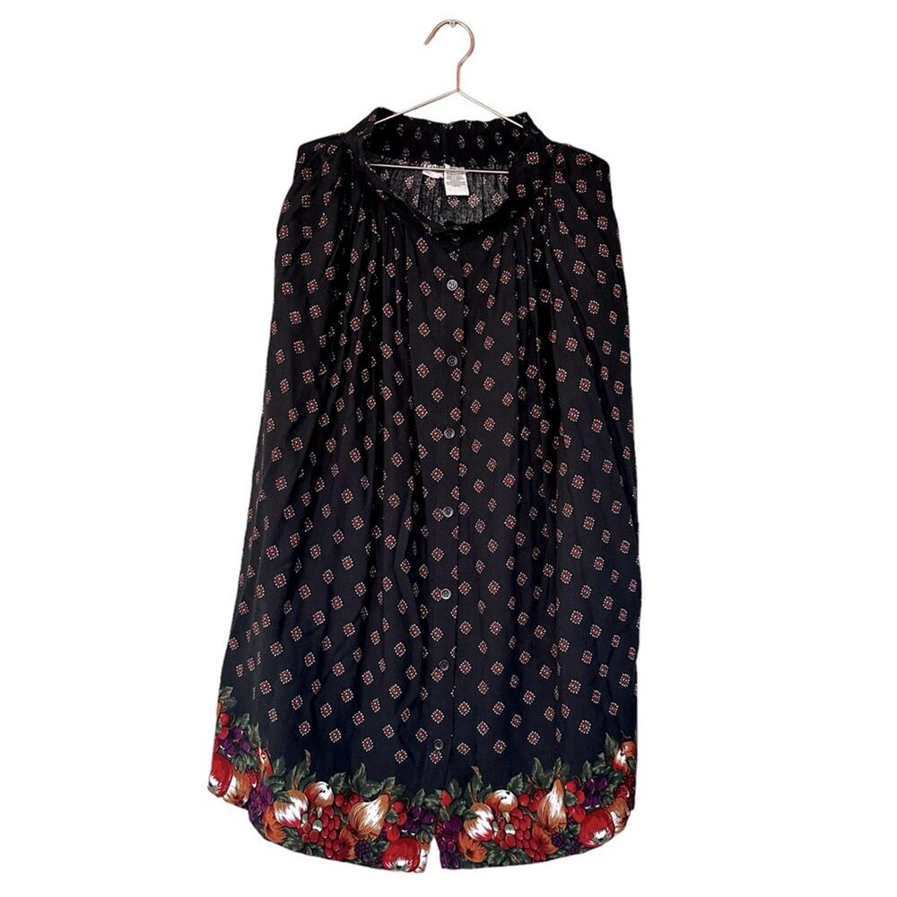 Capacity Fruit Print Midi Skirt - Size Large - 100% Rayon